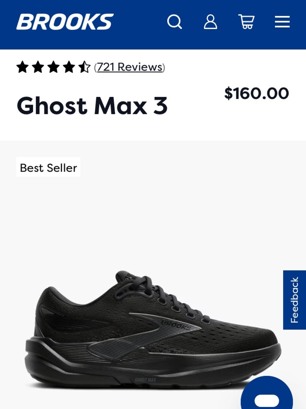 Brooks Ghost Max 3 Men's Running Shoes — Black